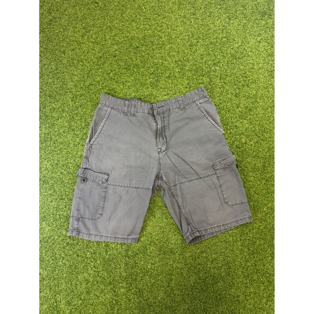 Zoo York Mens Grey Ripstop Cargo Shorts Size 36 Charcoal Cotton Casual